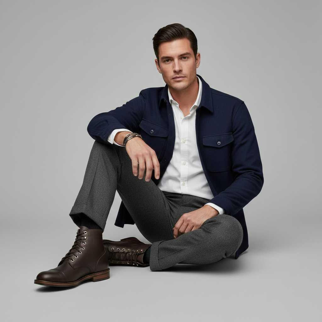 Men's Classic Ankle Work Boots | Durable Lace-Up Design