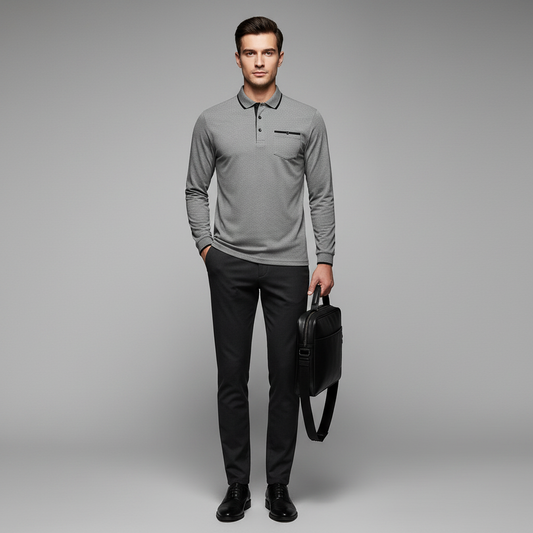 Elegant Men's Polo Shirt | Classic Fit Casual Wear