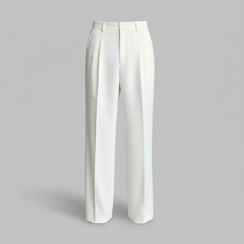 Men's Pleated Pants | Straight Fit Formal Trousers