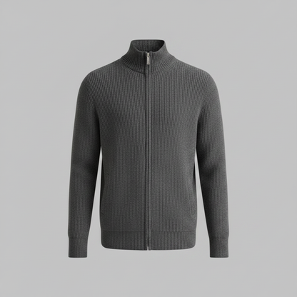 Men's Slim Fit Zip Up Cardigan | Stylish Ribbed Knit