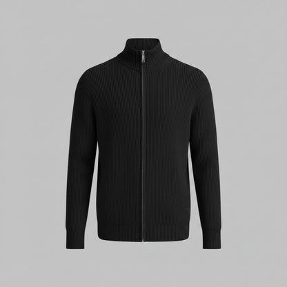 Men's Slim Fit Zip Up Cardigan | Stylish Ribbed Knit