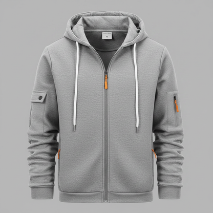 Men's Utility Zip-Up Hoodie | Casual Sweatshirt for Men