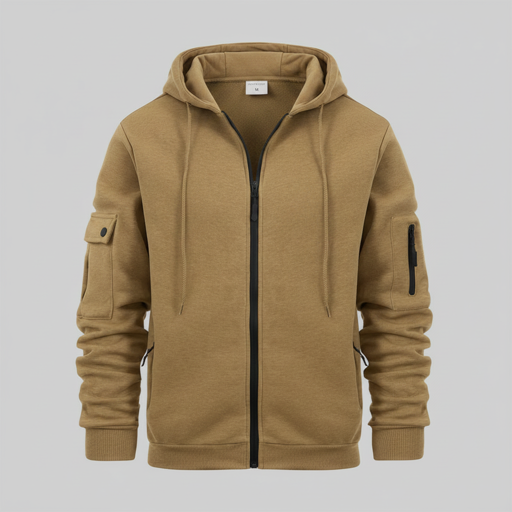 Men's Utility Zip-Up Hoodie | Casual Sweatshirt for Men