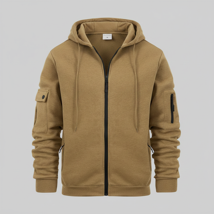 Men's Utility Zip-Up Hoodie | Casual Sweatshirt for Men