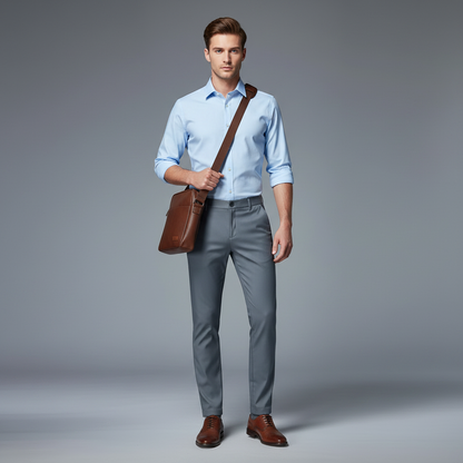 Saul | Men's Slim Fit Trousers in Stretchy Fabric