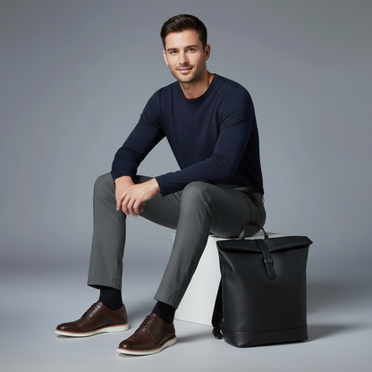 Saul | Men's Slim Fit Trousers in Stretchy Fabric
