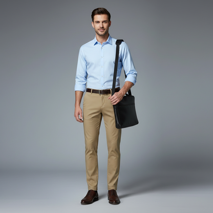 Saul | Men's Slim Fit Trousers in Stretchy Fabric