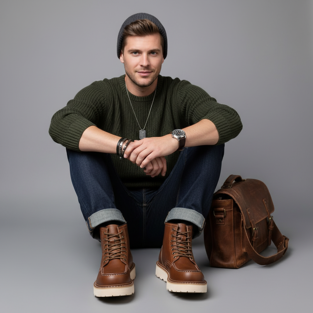 Uriel Lace-Up Men's Ankle Boots | Durable Leather Footwear